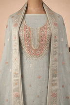 Pure Silk Jacquard Suit with Dabka Hand Embroidery