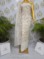 Pure Mul Cotton Suit with All-over Handwoven Threadwork