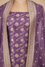 Banarsi Silk Suit with all over Zari weaving work