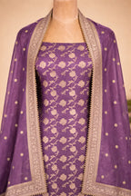 Banarsi Silk Suit with all over Zari weaving work