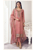 Royal Pink Silk Suit & Dupatta with Thread Embroidery & Zarkan Work