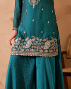 Shimmer Silk Suit with Cutdana Embroidery