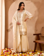 Ivory & Gold Suit with Heavy Zari Embroidery