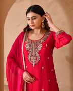 Simar Silk Suit with Cutdana Embroidery