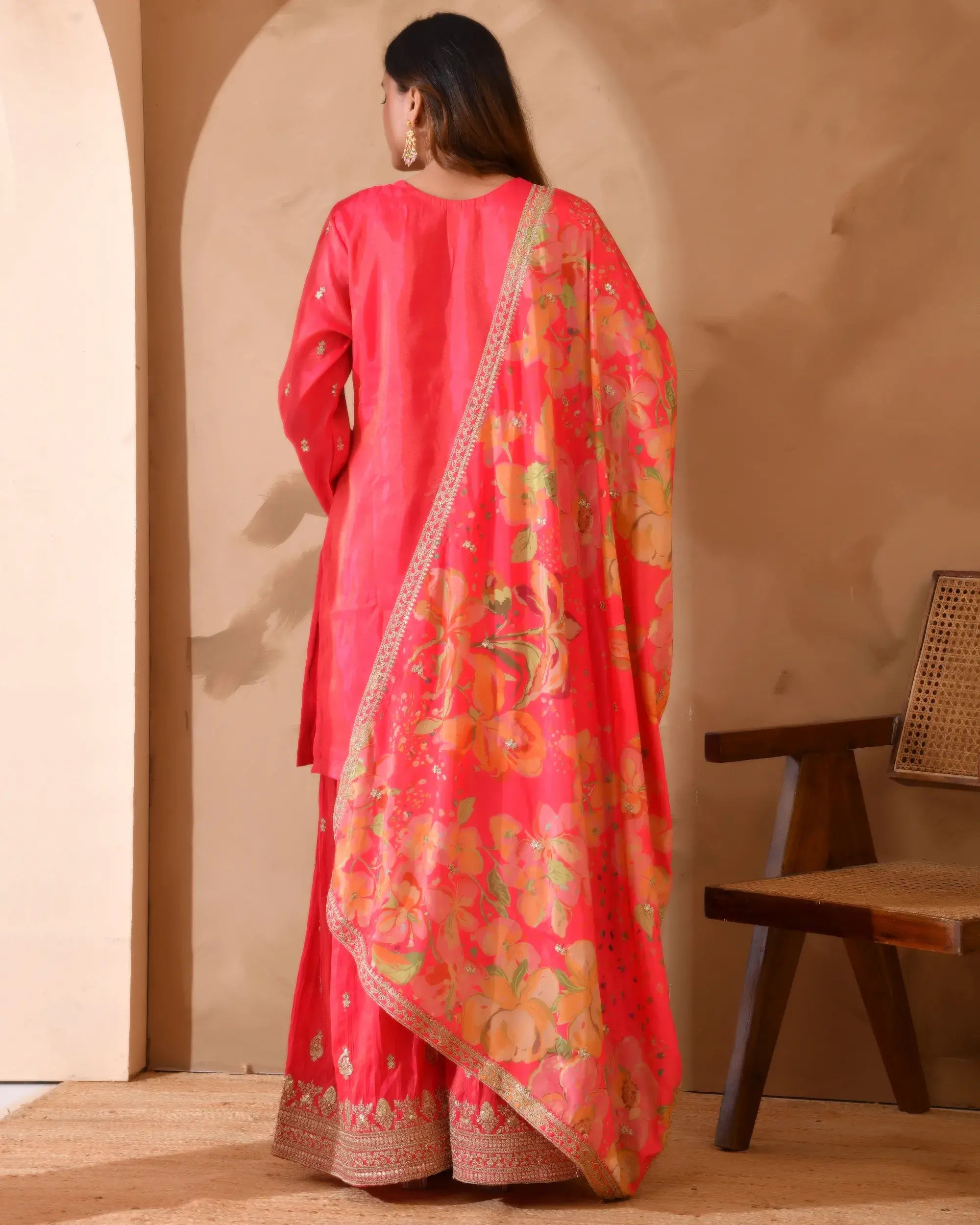 Pure Simar Silk Suit with Heavy Embroidery