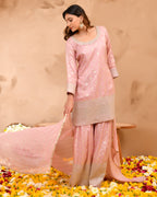 Fully embroidered heavy-look jacquard silk suit