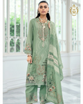 Viscose Muslin Suit Digital Print with Embroidered Neckline & 3D Patchwork