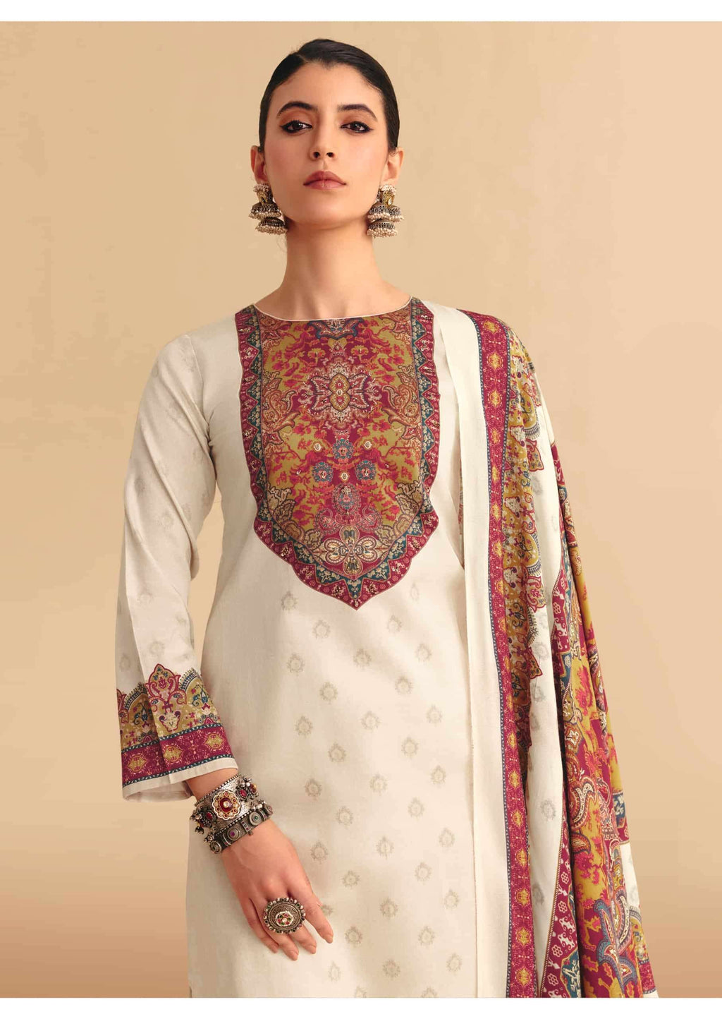 Pure Jaam Cotton Suit with Heavy Khatli Work