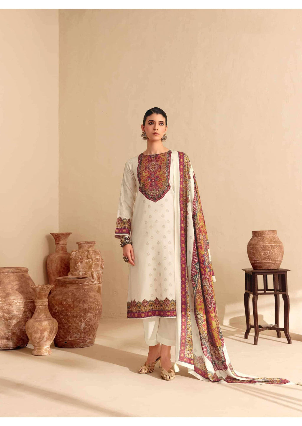 Pure Jaam Cotton Suit with Heavy Khatli Work