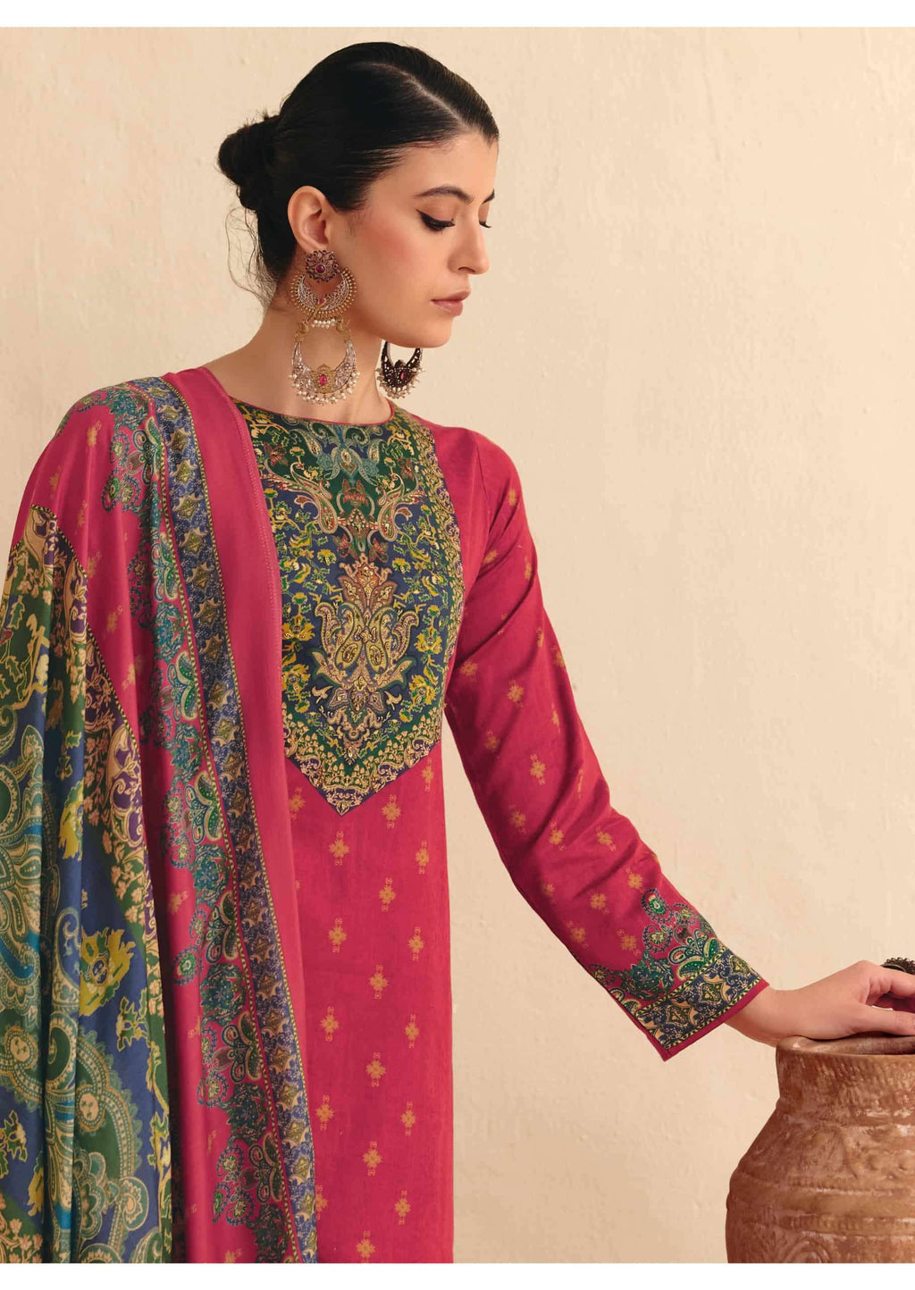 Pure Jaam Cotton Suit with Heavy Khatli Work